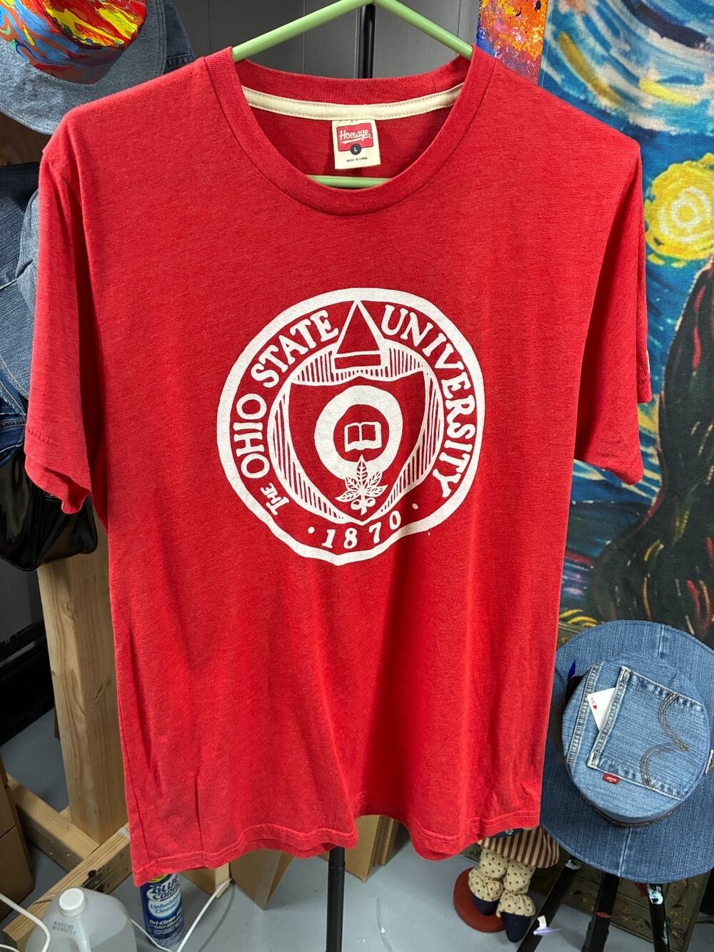 HOMAGE Ohio State University T-Shirt Men’s M/L Red Tri-Blend OSU Seal 1870 Vinta